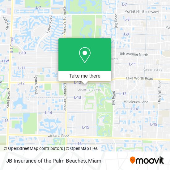 JB Insurance of the Palm Beaches map