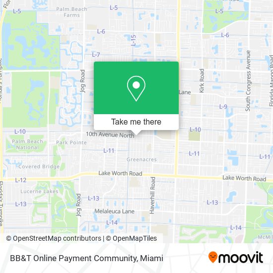 Mapa de BB&T Online Payment Community