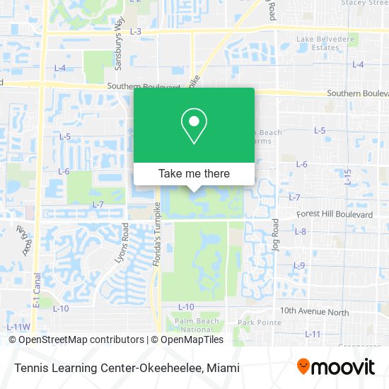 Tennis Learning Center-Okeeheelee map