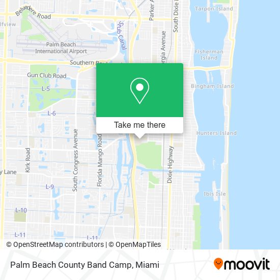 Palm Beach County Band Camp map