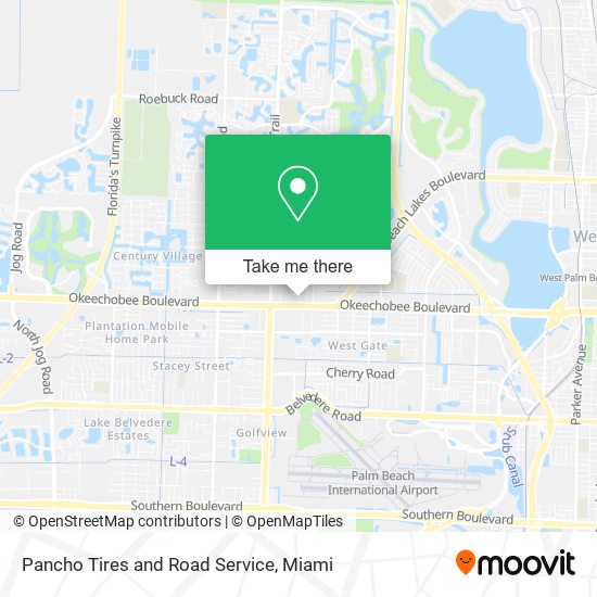 Pancho Tires and Road Service map