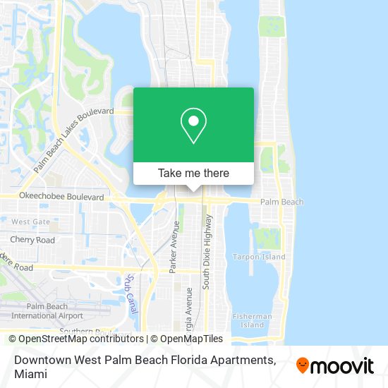 Mapa de Downtown West Palm Beach Florida Apartments