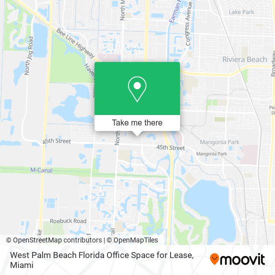 Mapa de West Palm Beach Florida Office Space for Lease