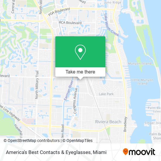 America's Best Contacts & Eyeglasses map
