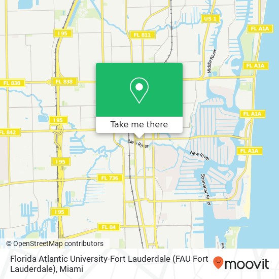 Mapa de Florida Atlantic University-Fort Lauderdale (FAU Fort Lauderdale)