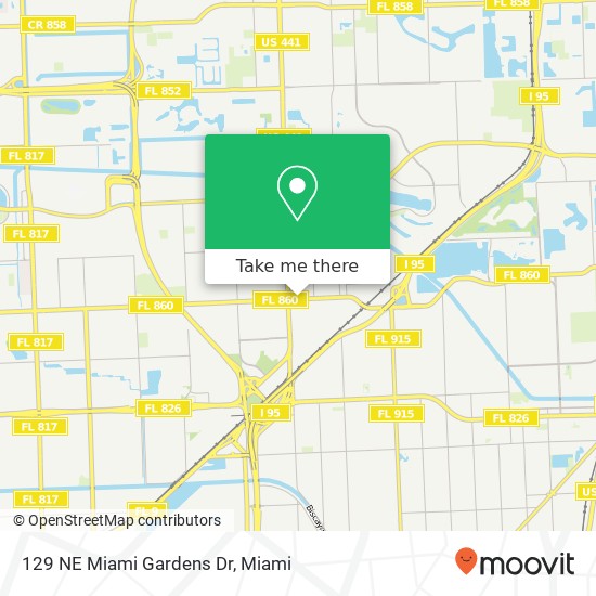 Mapa de 129 NE Miami Gardens Dr