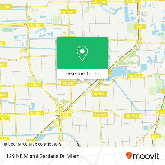 Mapa de 129 NE Miami Gardens Dr
