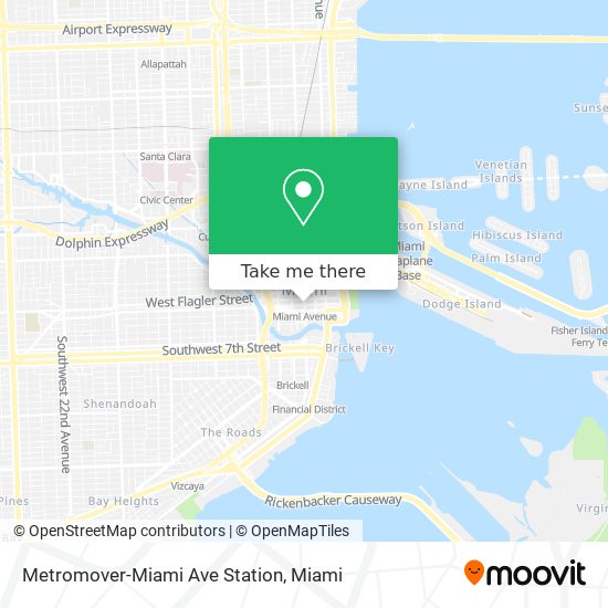 Metromover-Miami Ave Station map