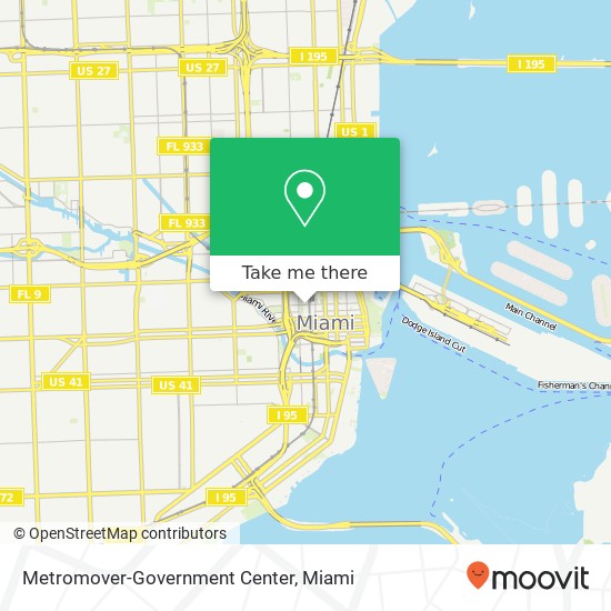Mapa de Metromover-Government Center