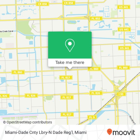 Mapa de Miami-Dade Cnty Lbry-N Dade Reg'l