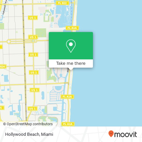 Hollywood Beach map