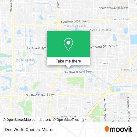 One World Cruises map