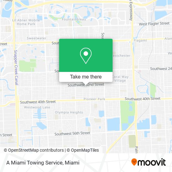 A Miami Towing Service map