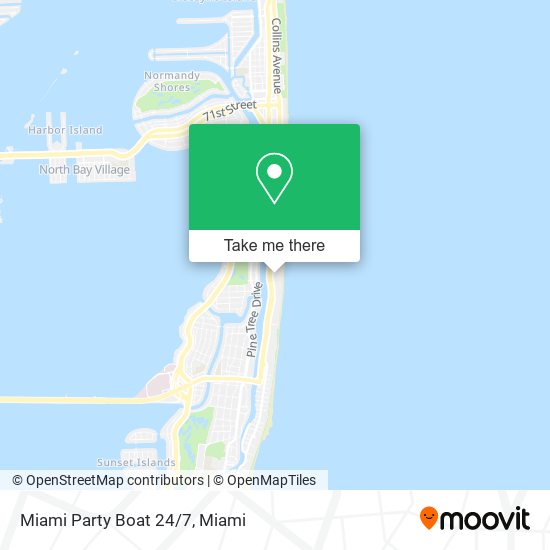 Mapa de Miami Party Boat 24/7