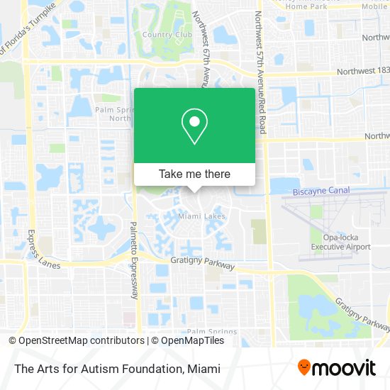 The Arts for Autism Foundation map