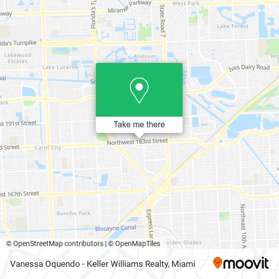 Mapa de Vanessa Oquendo - Keller Williams Realty