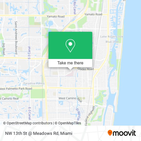 Mapa de NW 13th St @ Meadows Rd