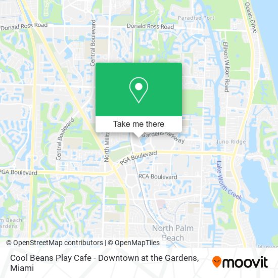 Mapa de Cool Beans Play Cafe - Downtown at the Gardens