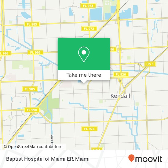 Baptist Hospital of Miami-ER map