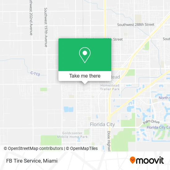 FB Tire Service map