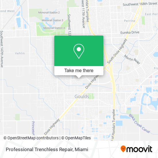 Professional Trenchless Repair map