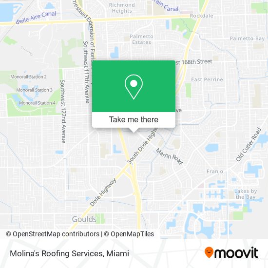 Molina's Roofing Services map