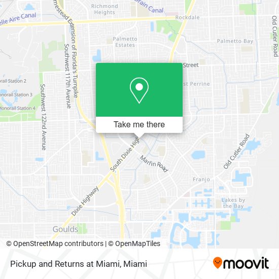 Pickup and Returns at Miami map