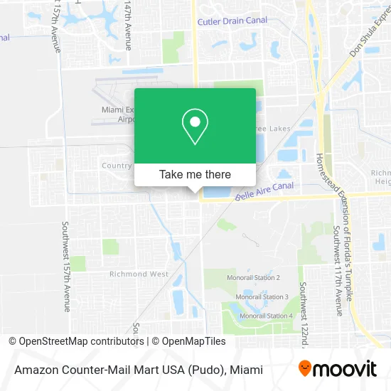 Amazon Counter-Mail Mart USA (Pudo) map