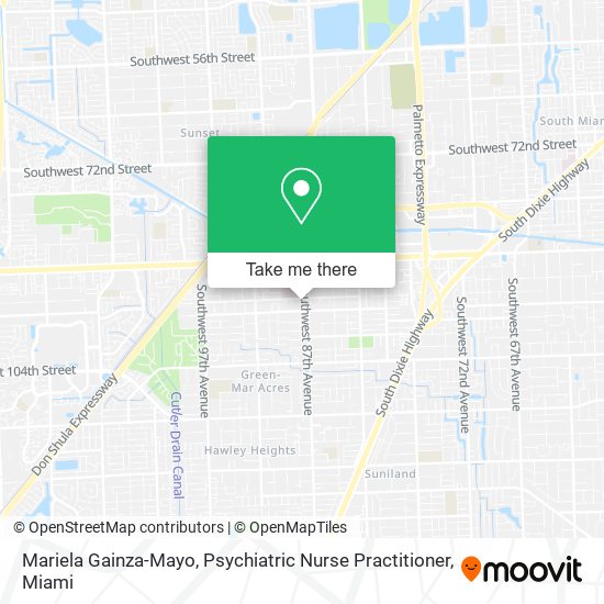 Mapa de Mariela Gainza-Mayo, Psychiatric Nurse Practitioner
