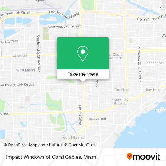 Impact Windows of Coral Gables map