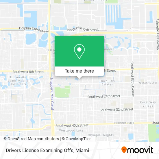 Drivers License Examining Offs map