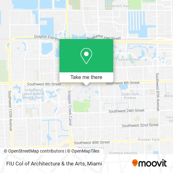 FIU Col of Architecture & the Arts map