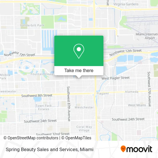 Spring Beauty Sales and Services map