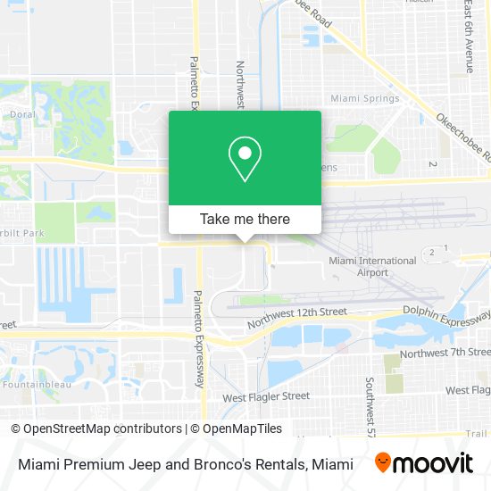 Miami Premium Jeep and Bronco's Rentals map