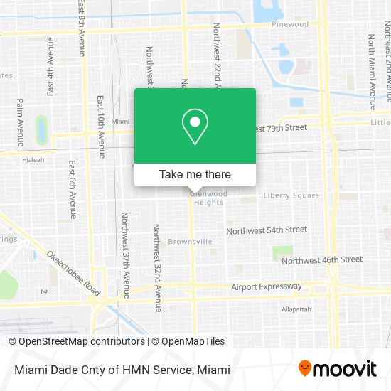 Mapa de Miami Dade Cnty of HMN Service