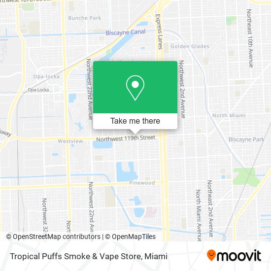 Mapa de Tropical Puffs Smoke & Vape Store