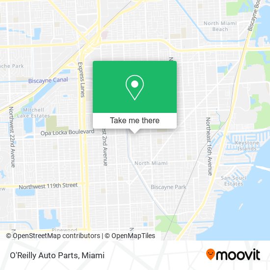 O'Reilly Auto Parts map