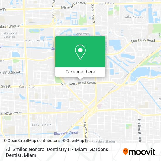 All Smiles General Dentistry II - Miami Gardens Dentist map