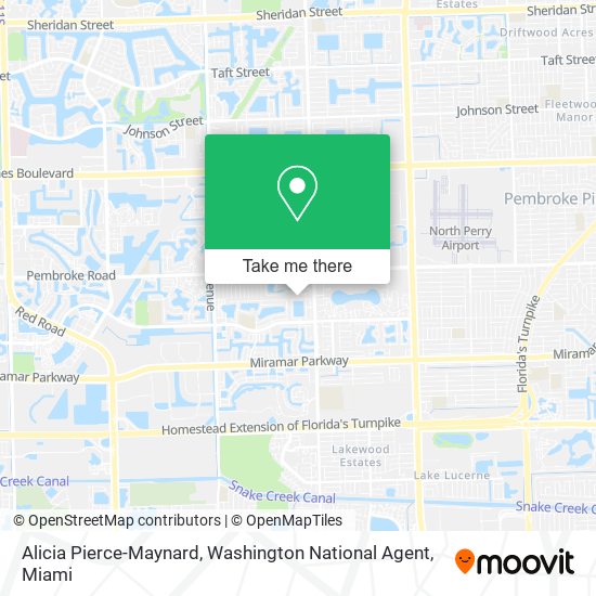 Mapa de Alicia Pierce-Maynard, Washington National Agent