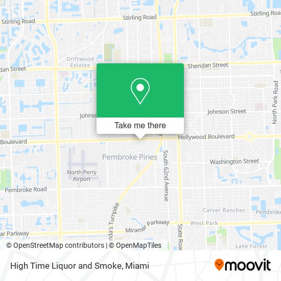 High Time Liquor and Smoke map