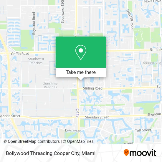 Bollywood Threading Cooper City map