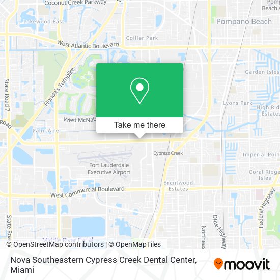 Nova Southeastern Cypress Creek Dental Center map