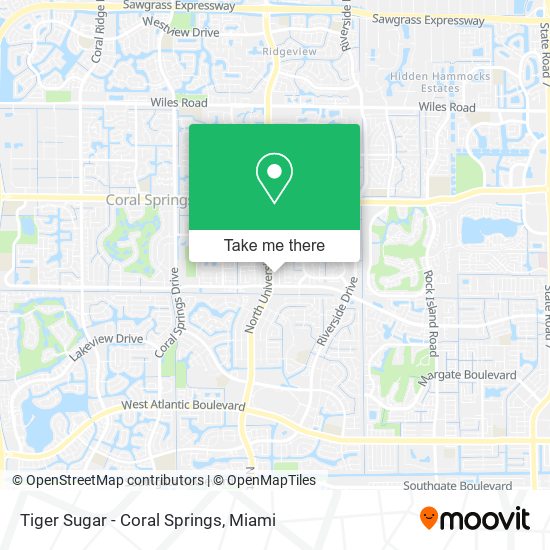 Tiger Sugar - Coral Springs map