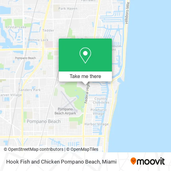 Hook Fish and Chicken Pompano Beach map