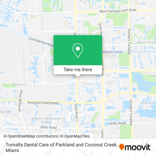Tomalty Dental Care of Parkland and Coconut Creek map