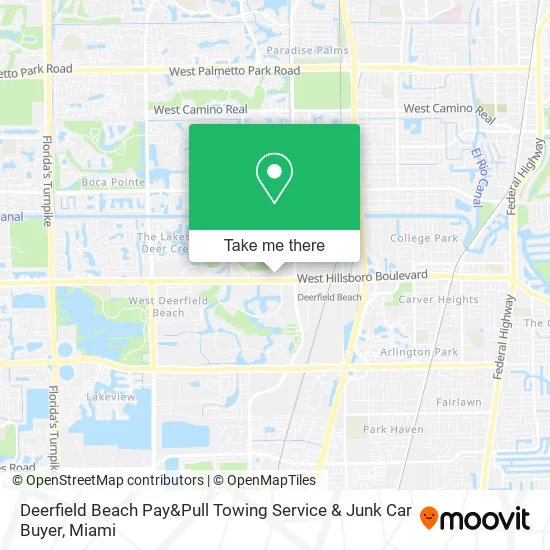Deerfield Beach Pay&Pull Towing Service & Junk Car Buyer map