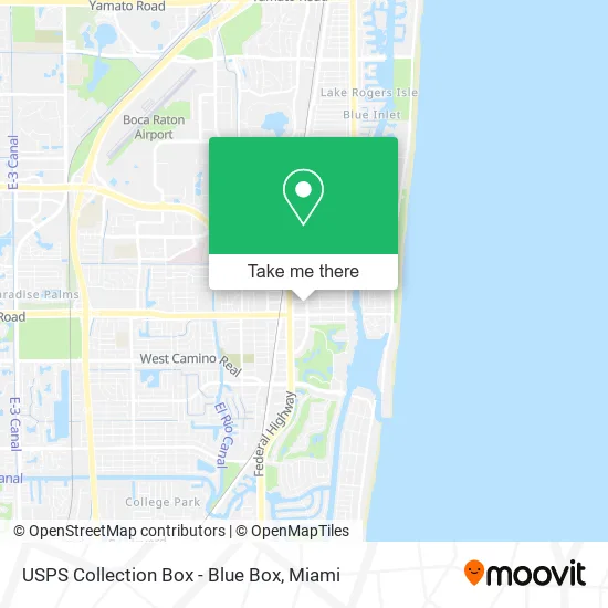 Mapa de USPS Collection Box - Blue Box