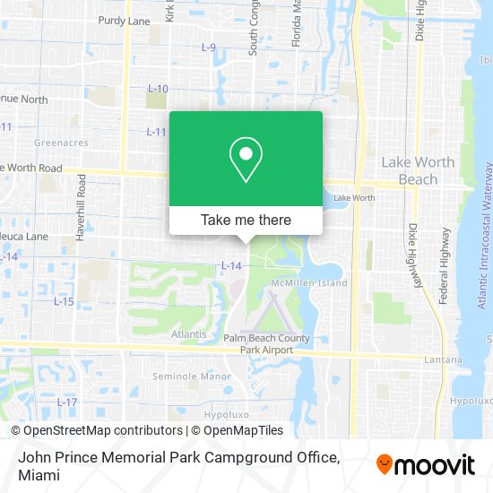 John Prince Memorial Park Campground Office map