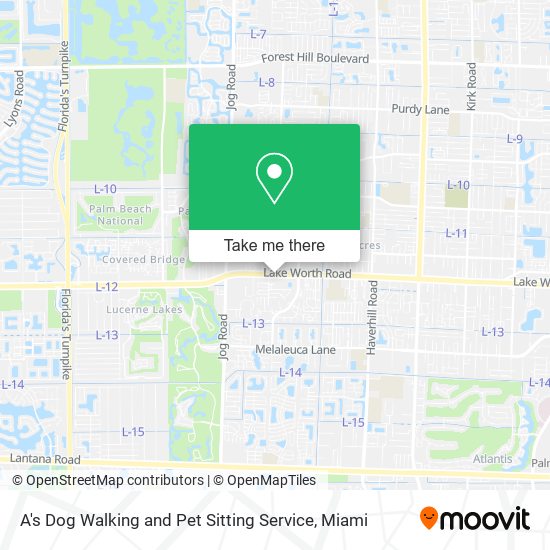 A's Dog Walking and Pet Sitting Service map