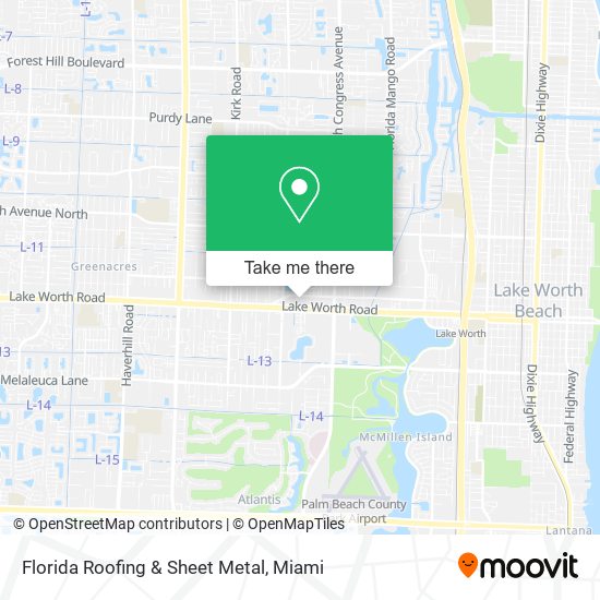 Florida Roofing & Sheet Metal map